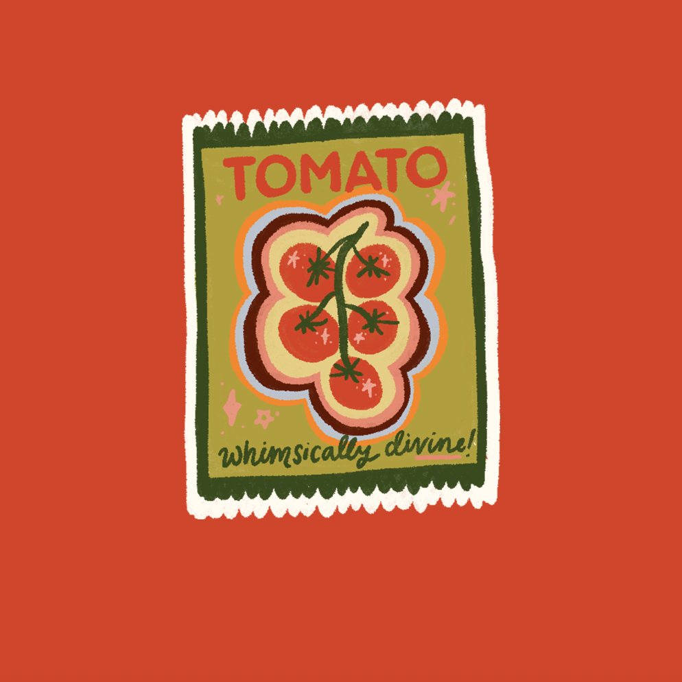 Whimsically Di-Vine Tomato Sticker